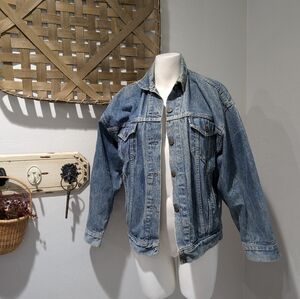 ANTIQUE‎ Levi’s Blue Denim Trucker Jacket Men Medium Made USA 77930 7206 674 EUC